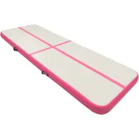 The Living Store Aufblasbare Gymnastikmatte mit Pumpe 300x100x15 cm PVC Rosa
