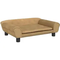The Living Store Hundebett Braun 70x48x22 cm Samt