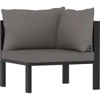 The Living Store Sofa-Eckelement mit Linker Armlehne Poly Rattan Anthrazit