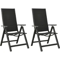 The Living Store Klappbare Gartenstühle 2 Stk. Textilene und Aluminium Schwarz