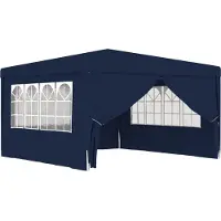 The Living Store Profi-Partyzelt mit Seitenwänden 4×4 m Blau 90 g/m²