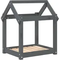 The Living Store Hundebett Grau 61x50x70 cm Massivholz Kiefer