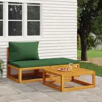 The Living Store 3-tlg. Garten-Lounge-Set mit Kissen Massivholz Akazie