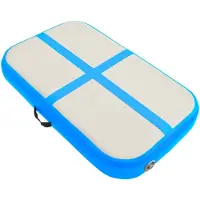 The Living Store Aufblasbare Gymnastikmatte mit Pumpe 60x100x20 cm PVC Blau