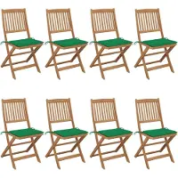 The Living Store Klappbare Gartenstühle 8 Stk. mit Kissen Massivholz Akazie