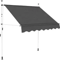 The Living Store Einziehbare Markise Handbetrieben 150 cm Anthrazit