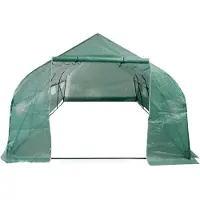 The Living Store Polytunnel Gewächshaus Begehbar & Mobil Stahlrahmen 18 m²