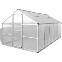 The Living Store Gewächshaus mit Fundament Verstärkt Aluminium 9,025 m²