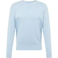 Bugatti Rundhalspullover "Basic Essential", Herren, Gr. 3XL, blau (hellblau), 100% Baumwolle, regular fit, Rundhals, Rippbündchen, Pullover Rundhalspullover, aus reiner Baumwolle