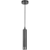 Rabalux 5076 Pendelleuchte 1 Spot Zircon, GU10, schwarz-silber, rund, Minimal, ø52mm