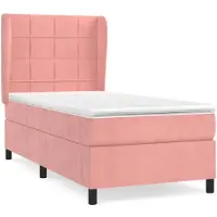 vidaXL Boxspringbett mit Matratze Rosa 80x200 cm Samt