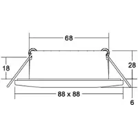 Brumberg Chooose LED-Einbaudownlight eckig, nickel