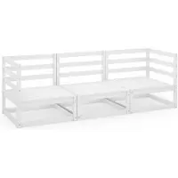 vidaXL Outdoor-Sofa 3-Sitzer Weiß Massivholz Kiefer