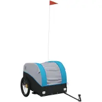vidaXL Fahrradanhänger Schwarz und Blau 45 kg Eisen