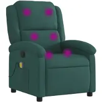 Super Merchant Massagesessel Dunkelgrün Samt