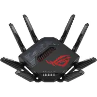 Asus ROG Rapture GT-BE98, Wi-Fi 7 (802.11be), Quad-band (2.4 GHz / 5 GHz-1 / 5 GHz-2 / 6 GHz), Ethernet/LAN, Schwarz, Tabletop-Router