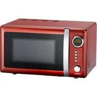 Melissa 16330109 Retro-Mikrowelle 700 W 60-Minuten-Timer Auftaufunktion Chilirot