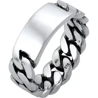 KUZZOI Silberring "Ring Herren Siegelring Panzer Glieder Platte 925 Silber" Gr. 62, schwarz, Fingerringe, Herren, 62, Silber 925 (Sterlingsilber), Silberring