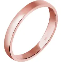 Elli Silberring "Ring Basic Ehering Partnerring Damen 925er Silber" Gr. 52, rosa (rosegold), Fingerringe, Damen, 52, Silber 925 (Sterlingsilber), Silberring