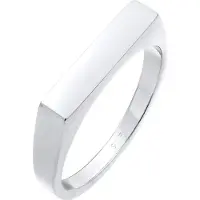 Elli Siegelring "Ring Siegelring Rechteck Pinky Ring 925 Silber" Gr. 46, silber, Fingerringe, Damen, 46, ohne Stein, Silber 925 (Sterlingsilber), 9mm, Siegelring