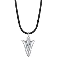 KUZZOI Halskette Pfeil Arrow Spitze Anhänger Echtleder 925 Silber Kuzzoi Silber