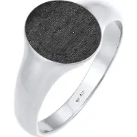 KUZZOI Siegelring "Ring Herren Siegelring Matt Basic Cool 925er Silber" Gr. 60, schwarz, Fingerringe, Herren, 60, ohne Stein, Silber 925 (Sterlingsilber), 10mm, Siegelring