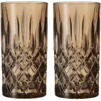 Nachtmann Longdrinkglas "Longdrinkgläser Noblesse 395 ml 2er Set", braun (tobacco), Glas, Trinkgefäße, Longdrinkglas
