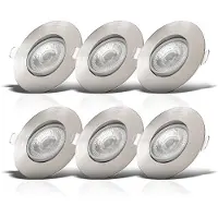 B.K.Licht Einbaustrahler 68mm 6er Set - 230V, 4,9W, 480lm, LED, warmweiß, matt-nickel