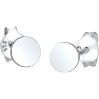 Elli Paar Ohrstecker "Ohrringe Rund Basic Geo 925 Silber Neuheit", silber, Ohrringe, Damen, ohne Stein, Silber 925 (Sterlingsilber), Paar Ohrstecker