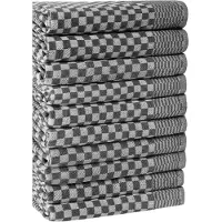 Hermia Concept , Lola - Anthracite, Küchenhandtuch-Set (10-teilig), 80 % BAUMWOLLE / 20 % POLYESTER, Anthrazit, 40 x 60 cm