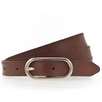 Tamaris Ledergürtel "Claudia Gold", Damen, Gr. 105, braun (cognac), Rindsleder, unifarben, Gürtel Ledergürtel, mit schmaler Schließe, 2 cm breit, aus Rindsleder, unifarben