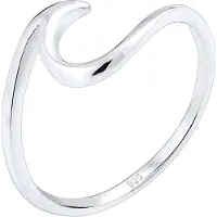 Elli Silberring "Ring Wellen Wave Maritim Meer 925 Silber" Gr. 54, silber, Fingerringe, Damen, 54, Silber 925 (Sterlingsilber), Silberring