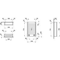Laufen Frame 25 Spiegelschrank, Beleuchtung senkrecht, Ambiente Licht, 750x450, Anschlag rechts
