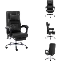 vidaXL Massage-Bürostuhl Schwarz Kunstleder - Bürostühle