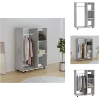 vidaXL Kleiderschrank Betongrau 80x40x110 cm Holzwerkstoff - Kleiderschränke