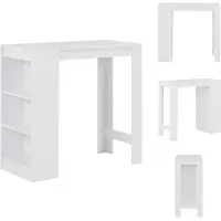 vidaXL Bartisch mit Regal Weiß 110x50x103 cm - Esstische