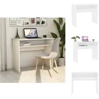 vidaXL Schreibtisch Weiß 90x50x74 cm Holzwerkstoff - Schreibtische