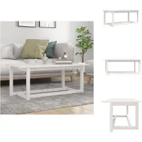 vidaXL Couchtisch Weiß 110x55x45 cm Massivholz Kiefer - Couchtische
