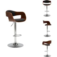 vidaXL Barhocker Grau Bugholz und Stoff - Barhocker