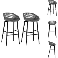 vidaXL Barhocker 2 Stk. Grau - Barhocker
