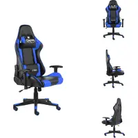 vidaXL Gaming-Stuhl Drehbar Blau PVC - Gaming-Sessel