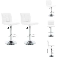 vidaXL Barhocker 2 Stk. Weiß Kunstleder - Barhocker