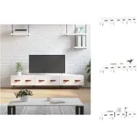 vidaXL TV-Schrank Hochglanz-Weiß 150x36x30 cm Holzwerkstoff