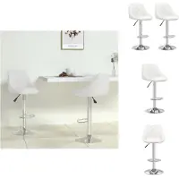 vidaXL Barhocker 2 Stk. Weiß Kunstleder - Barhocker