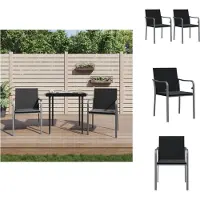 vidaXL Gartenstühle mit Kissen 2 Stk. Schwarz 56x59x84 cm Poly Rattan - Gartenstühle