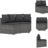 vidaXL 2-tlg. Garten-Sofagarnitur mit Auflagen Poly Rattan Grau - Gartensofas