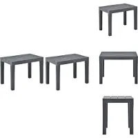vidaXL Gartenbänke 2 Stk. Anthrazit Kunststoff - Gartenbänke