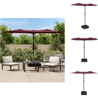 vidaXL Doppel-Sonnenschirm Bordeauxrot 316x145 cm