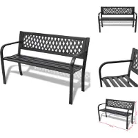 vidaXL Gartenbank 118 cm Stahl Schwarz - Gartenbänke