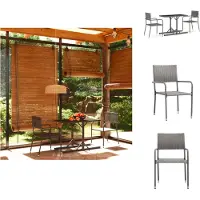 vidaXL 3-tlg. Garten-Essgruppe Grau - Gartenmöbel-Sets